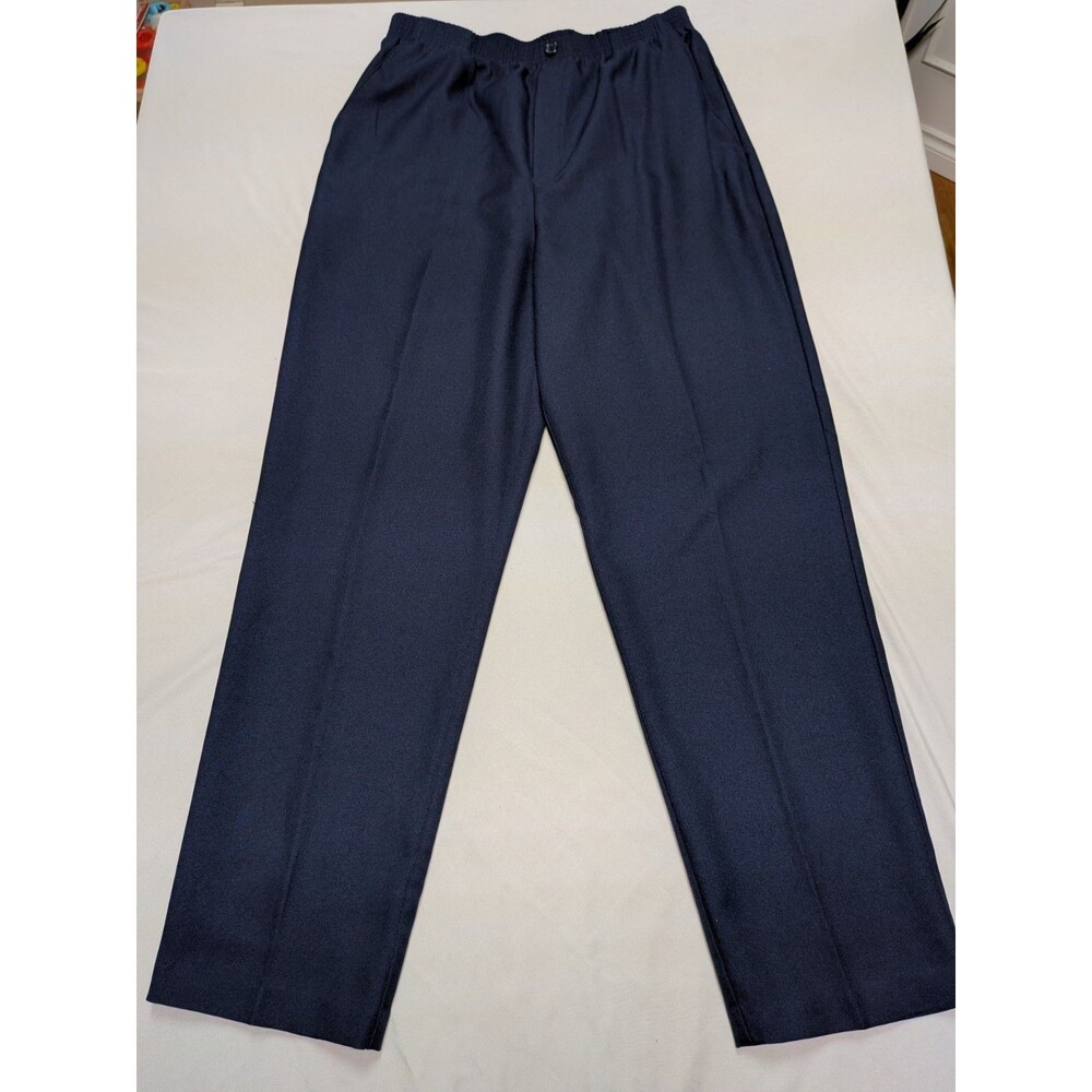 Vintage White Stag Pants Womens 12 Blue Pull On Stretch Dark Navy